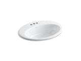 KOHLER K-2907-4-0 Thoreau Drop-in bathroom sink with 4" centerset faucet holes