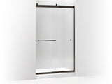 KOHLER K-706169-L-ABZ Levity sliding shower door, 82" H x 44-5/8 - 47-5/8" W, with 5/16" thick Crystal Clear glass and towel bars