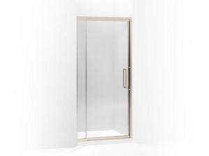 KOHLER 705818-L-SH Lattis Pivot Shower Door, 76" H X 36 - 39" W, With 3/8" Thick Crystal Clear Glass in Bright Silver