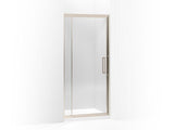 KOHLER 705818-L-ABV Lattis Pivot Shower Door, 76" H X 36 - 39" W, With 3/8" Thick Crystal Clear Glass in Anodized Brushed Bronze