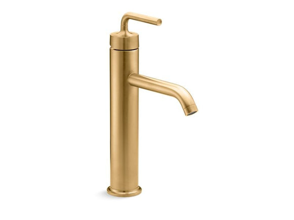 KOHLER K-14404-4A Purist Tall Single-handle bathroom sink faucet with straight lever handle