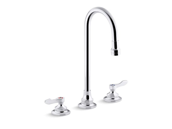 KOHLER K-800T70-4ANA Triton Bowe 0.5 gpm widespread bathroom sink faucet with aerated flow, gooseneck spout and lever handles, drain not included