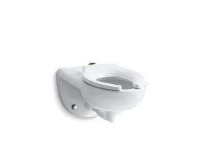 KOHLER K-4325-SS Kingston Wall-mount top spud antimicrobial flushometer bowl