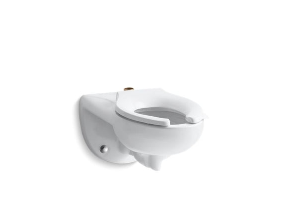 KOHLER K-4325-SS Kingston Wall-mount top spud antimicrobial flushometer bowl