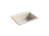 KOHLER K-8668-4A1-FD Riverby 27" x 22" x 9-5/8" top-mount single-bowl kitchen sink with bottom sink rack and 4 faucet holes