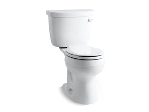 KOHLER 3887-UR-0 Cimarron Comfort Height Two-Piece Round-Front 1.28 Gpf Toilet With Insuliner Tank Liner in White