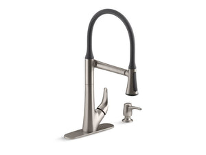 KOHLER K-R77764-SD Arise Articulating pull-down kitchen faucet with DockNetik and Sweep spray with soap/lotion dispenser