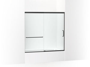 KOHLER K-707618-8L Elate Sliding bath door, 56-3/4" H x 56-1/4 - 59-5/8" W with heavy 5/16" thick Crystal Clear glass