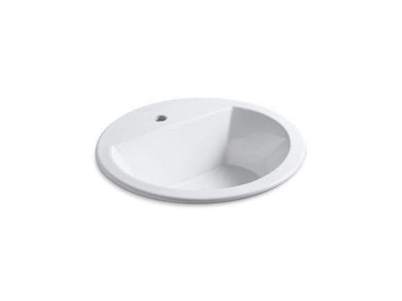 KOHLER K-2714-1 Bryant Round Drop-in bathroom sink with single faucet hole