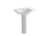 KOHLER 5266-8 Veer 24" pedestal bathroom sink with 8" widespread faucet holes