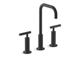 KOHLER K-14408-4 Purist Widespread bathroom sink faucet with high lever handles and high gooseneck spout