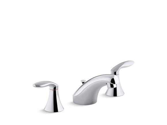 KOHLER K-15261-4RA Coralais Widespread bathroom sink faucet with lever handles, pop-up drain and lift rod