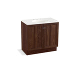 KOHLER K-99518-TK-1WE Damask 36" bathroom vanity cabinet with toe kick and 2 doors