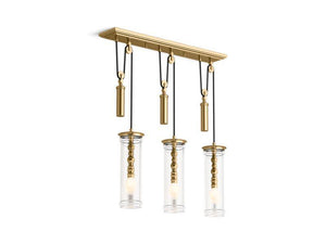 KOHLER 23345-CH03-BGL Damask Three-Light Adjustable Linear in Moderne Brushed Gold