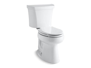 KOHLER 6393-RA-0 Highline Comfort Height Two-Piece Elongated Dual-Flush Chair Height Toilet With Right-Hand Trip Lever And 10" Rough-In in White