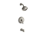 KOHLER TS12007-4S-BN Fairfax Rite-Temp(R) Bath And Shower Valve Trim With Lever Handle, Slip-Fit Spout And 2.5 Gpm Showerhead in Vibrant Brushed Nickel