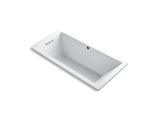 KOHLER K-1821-W1 Underscore 66" x 32" drop-in bath with Bask heated surface and end drain