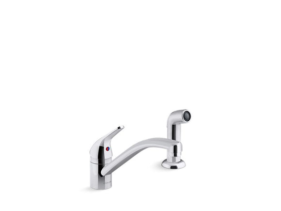 KOHLER K-30614 Jolt Single-handle kitchen sink faucet with sidespray
