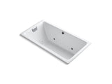 KOHLER K-856-GCCP-0 Tea-for-Two 66" x 36" drop-in BubbleMassage air bath with Polished Chrome airjet finish and chromatherapy lights