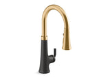 KOHLER K-23766-WB Tone Touchless pull-down kitchen sink faucet with KOHLER Konnect and three-function sprayhead
