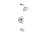 KOHLER TS98006-4-CP July Rite-Temp Bath And Shower Valve Trim With Lever Handle, Slip-Fit Spout And 2.0 Gpm Showerhead in Polished Chrome