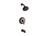 KOHLER TS12007-4S-2BZ Fairfax Rite-Temp(R) Bath And Shower Valve Trim With Lever Handle, Slip-Fit Spout And 2.5 Gpm Showerhead in Oil-Rubbed Bronze