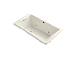 KOHLER K-1173-GCW-96 Underscore Rectangle 66" x 36" drop-in BubbleMassage(TM) Air Bath with Bask heated suface, chromatherapy and reversible drain