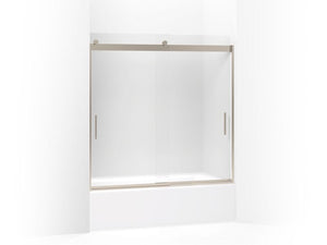 KOHLER K-706002-D3 Levity Sliding bath door, 59-3/4" H x 56-5/8 - 59-5/8" W, with 1/4" thick Frosted glass