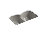 KOHLER K-6626-6U Langlade 33" x 22" x 9-5/8" Smart Divide undermount double-equal kitchen sink with 6 oversize faucet holes