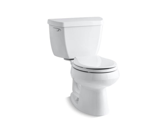 KOHLER K-3577-T Wellworth Classic Two-piece round-front 1.28 gpf toilet with tank cover locks