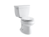 KOHLER K-3577-T Wellworth Classic Two-piece round-front 1.28 gpf toilet with tank cover locks