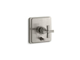 KOHLER T98757-3B-BN Pinstripe Rite-Temp(R) Pressure-Balancing Valve Trim With Diverter And Grooved Cross Handle, Valve Not Included in Vibrant Brushed Nickel