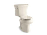 KOHLER 3997-T-47 Wellworth Two-Piece Round-Front 1.28 Gpf Toilet With Tank Cover Locks in Almond