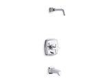 KOHLER T16233-3L-CP Margaux Rite-Temp(R) Bath And Shower Trim Set With Push-Button Diverter And Cross Handle, Less Showerhead in Polished Chrome