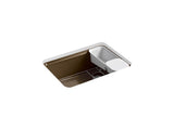 KOHLER K-8668-5UA2-KA Riverby 27" x 22" x 9-5/8" Undermount single-bowl kitchen sink with accessories and 5 oversized faucet holes