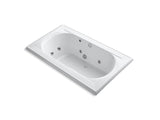 KOHLER K-1418-HE-0 Memoirs 72" x 42" drop-in whirlpool with reversible drain, heater and custom pump location without jet trim