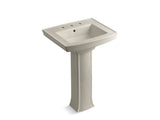 KOHLER 2359-8 Archer Pedestal bathroom sink with 8" widespread faucet holes