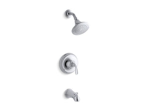 KOHLER K-TS10275-4 Forté Sculpted Rite-Temp bath and shower trim with slip-fit spout and 2.5 gpm showerhead