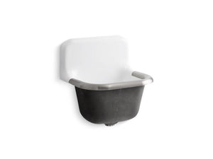 KOHLER K-6718 Bannon 22-1/4" x 18-1/4" wall-mount or P-trap mount service sink with rim guard and blank back