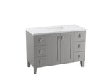 KOHLER K-CM99535-BD1 Poplin 48" bathroom vanity cabinet with sink and quartz top