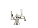 KOHLER K-10579-4 Bancroft Monoblock single-hole bathroom sink faucet with escutcheon and metal lever handles
