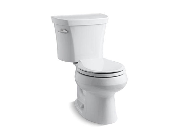 KOHLER 3947-UT-0 Wellworth Two-Piece Round-Front 1.28 Gpf Toilet With Tank Cover Locks, Insulated Tank And 14