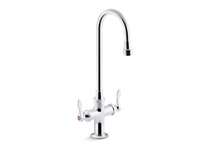 KOHLER K-100T70-4ANA Triton Bowe 0.5 gpm monoblock gooseneck bathroom sink faucet with aerated flow and lever handles, drain not included