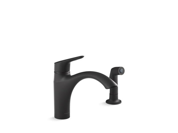 KOHLER 30471 Rival Single-handle kitchen sink faucet with side sprayer