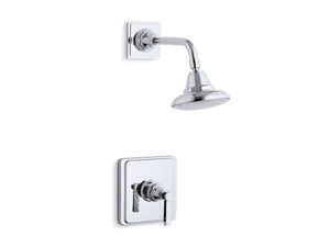 KOHLER TS13134-4B-BN Pinstripe Rite-Temp(R) Shower Valve Trim With Lever Handle And 2.5 Gpm Showerhead in Vibrant Brushed Nickel
