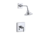 KOHLER TS13134-4B-CP Pinstripe Rite-Temp(R) Shower Valve Trim With Lever Handle And 2.5 Gpm Showerhead in Polished Chrome