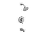 KOHLER TS98006-4-G July Rite-Temp Bath And Shower Valve Trim With Lever Handle, Slip-Fit Spout And 2.0 Gpm Showerhead in Brushed Chrome