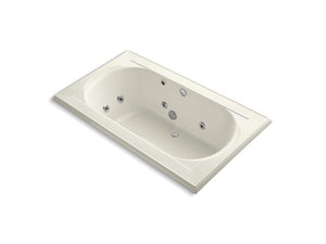 KOHLER K-1418-HH-0 Memoirs 72" x 42" drop-in whirlpool with reversible drain, heater and custom pump location without jet trim