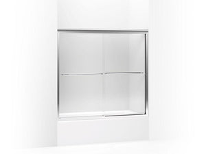 KOHLER 702202-L-ABV Fluence Sliding Bath Door, 55-3/4" H X 54 - 57" W, With 1/4" Thick Crystal Clear Glass in Anodized Brushed Bronze