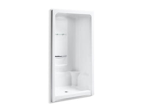 KOHLER 1687-0 Sonata 48" X 36" X 90" Center Drain Shower Stall With Integral High-Dome Ceiling, Requires Grab Bar in White
